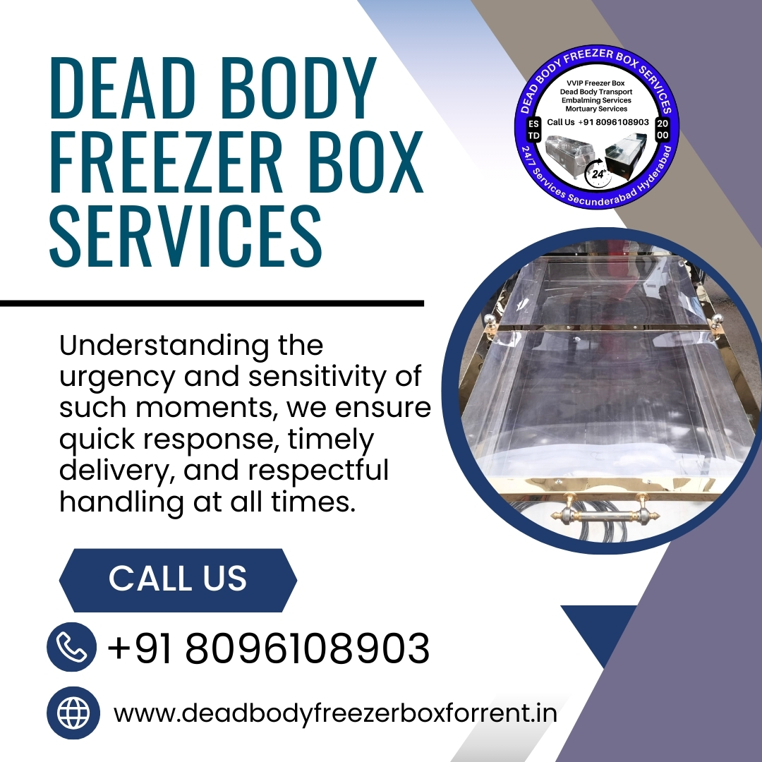 FreezerBody's tweet photo. Dead body freezer box services
understanding the urgecy and sentivity of such moments we ensure quick response timely delivery and respectful handling at all times.
Call us +91 8096108903
#FreezerBoxMadhapur #FreezerBoxLBnagar #FreezerBoxDilsukhnagar #Dead #MortuaryServices https://t.co/mgBFf61gxA