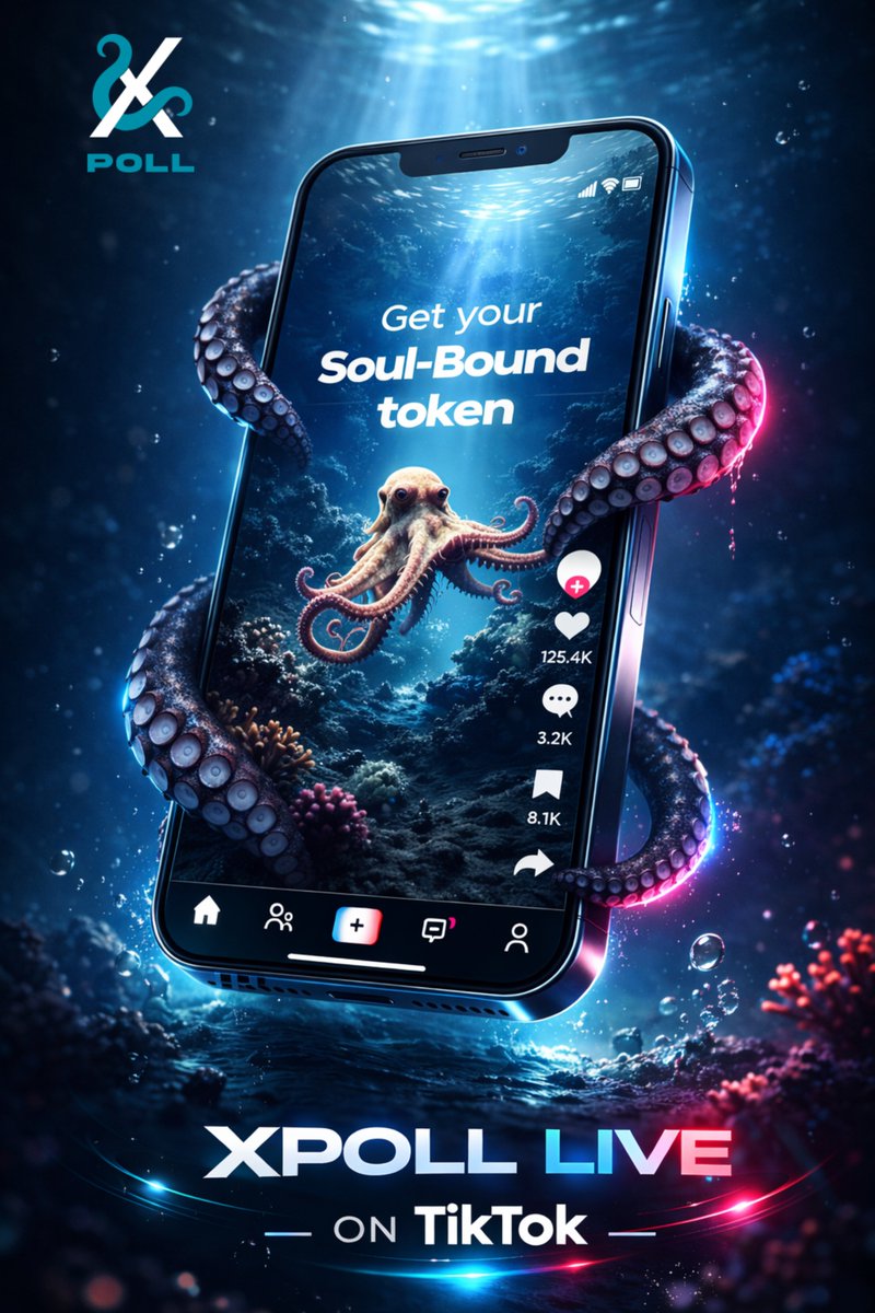 GodwinEze6's tweet photo. Exciting news! XPoll has officially launched on TikTok!

Say hello to SignalTok — your Soul-Bound Token (SBT) is now the ultimate proof of your vote.

Get started here: https://t.co/9YZXs8srqS

@xpollplatform #Web3 #Creators #TikTok #XPOLL #SBT https://t.co/YpDSz3IYNZ