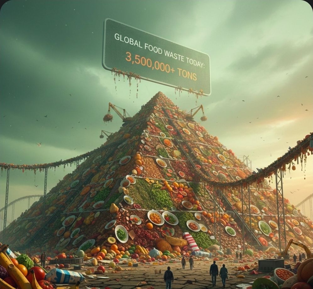 Today’s scale: global food waste exceeds ~3.5 million tons.