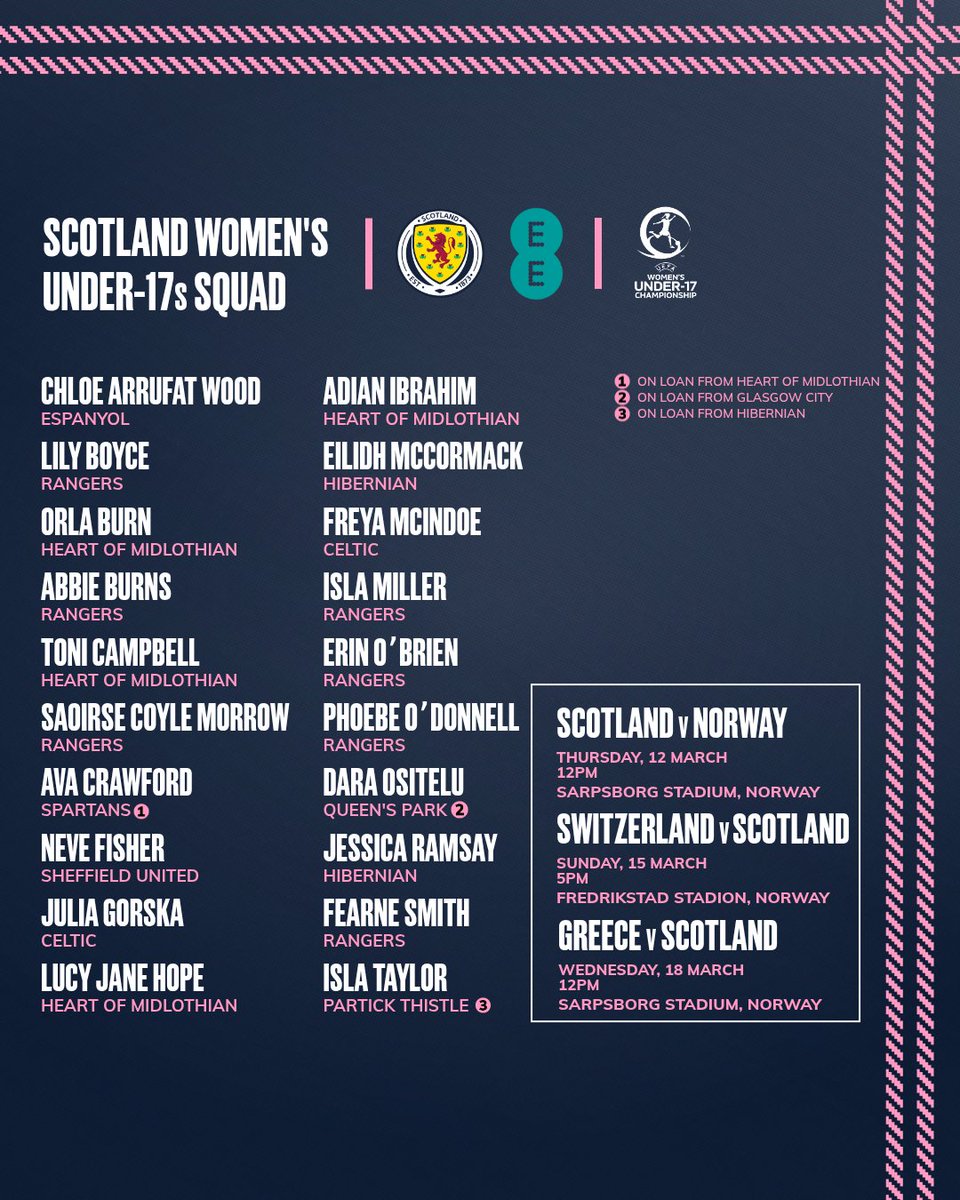 ScotlandNT's tweet photo. #SCOW17s | Michael Tuohy has named his squad for next month's #U17WEURO qualifiers in Norway.

➡ Read more here: https://t.co/Cjm4NxJLDZ

#YoungTeam https://t.co/wQh45F15pc