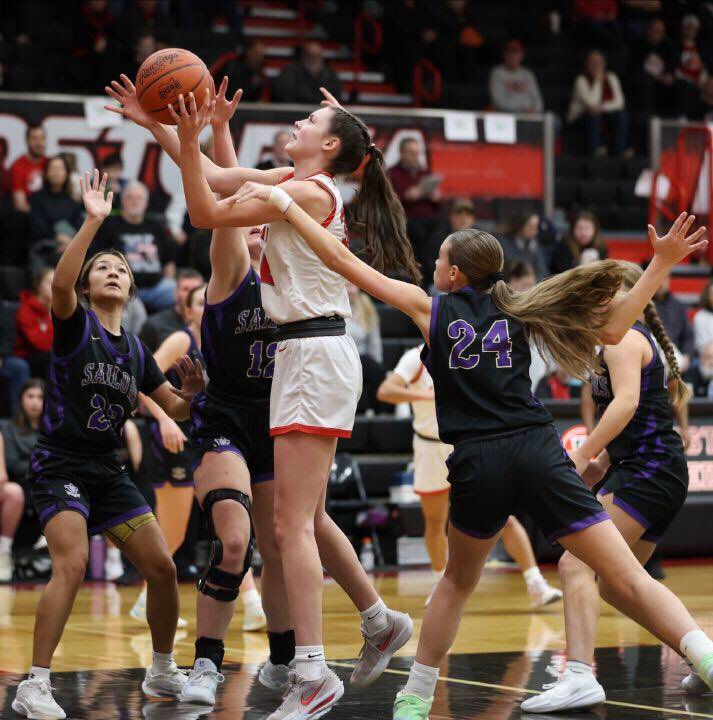 JoshuaMorgret's tweet photo. GIRLS BBALL: Ava Jakubcin-Theis (@AvaJT2029) scores 22 points, Bellevue (@LadyRedBball) (@Ksantilly) rolls past Vermilion into district final, my story from last night (photos from @bdeck_13): https://t.co/O0dMEEhyka https://t.co/c2vcOFK8S6