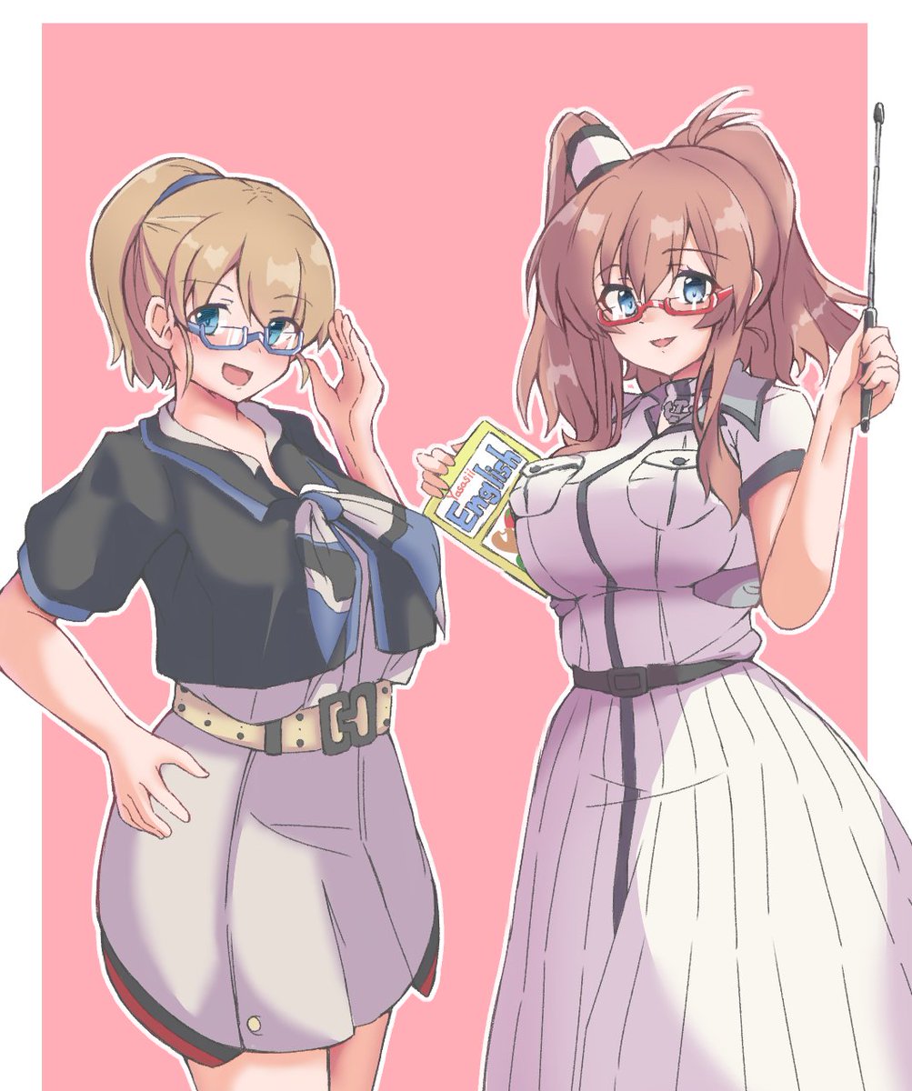 イントレピッド(艦隊これくしょん) ,サラトガ(艦これ) 「#唐突に5年前の絵を載せる見た人もやる ALTのインピ先生とサラ先生、また描きた」|なおつ@新刊委託中のイラスト