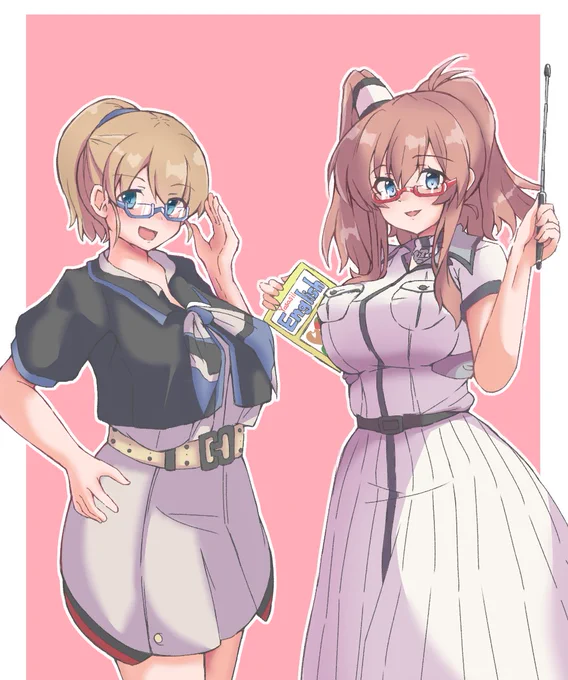 #唐突に5年前の絵を載せる見た人もやる ALTのインピ先生とサラ先生、また描きたいな