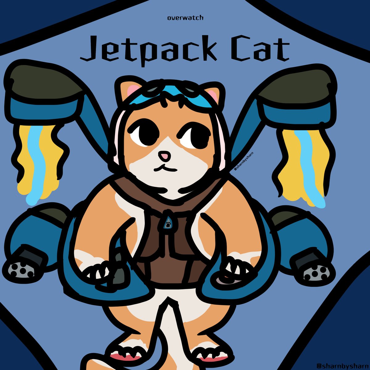 sharnbysharn's tweet photo. I really liked Jetpack Cat! 😺😺🐈

@PlayOverwatch 

#Overwatch #OverwatchFanart #jetpackcat #cat #fanart https://t.co/qbZvInrYIf