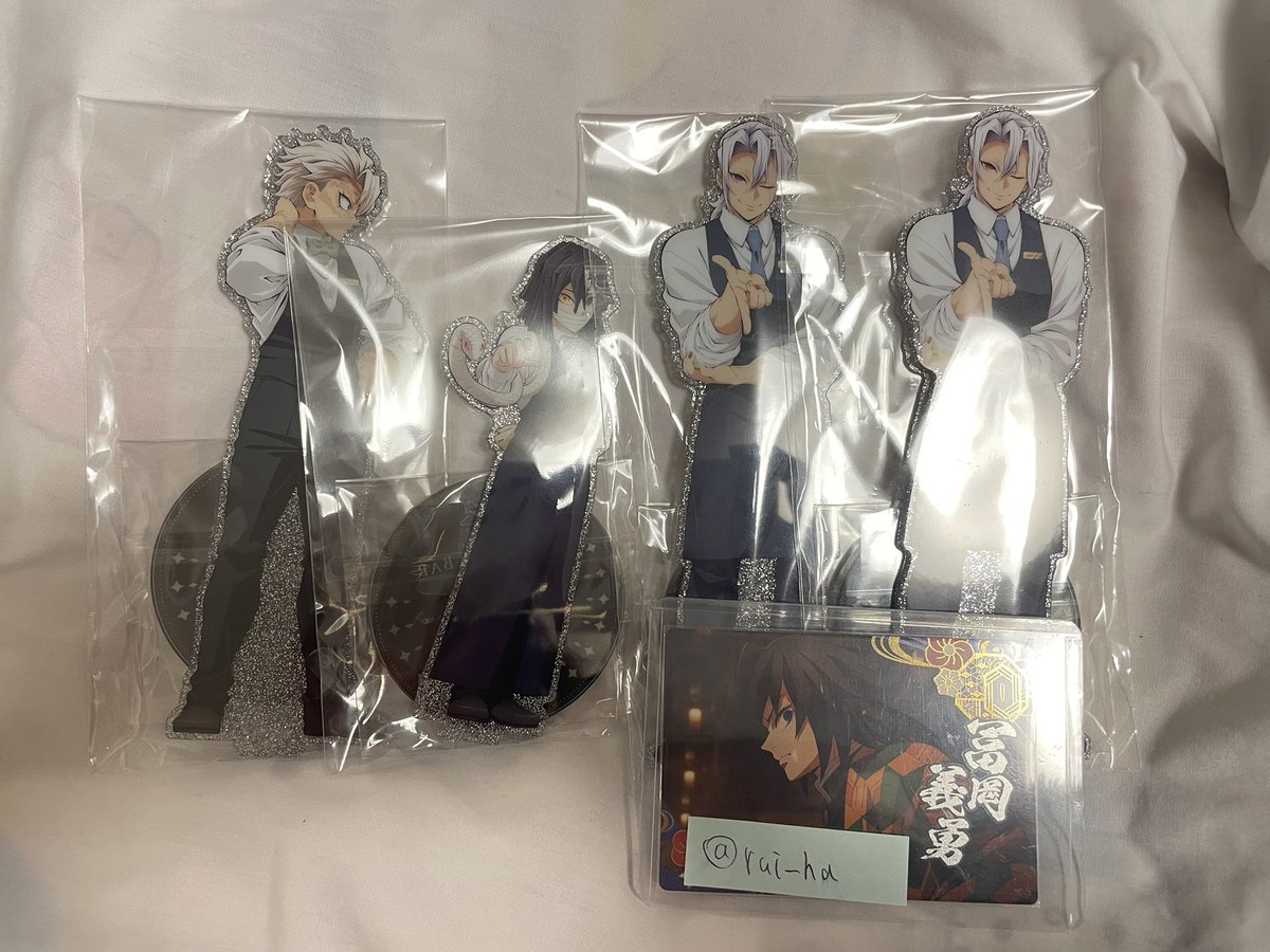 譲渡】鬼滅の刃 モクテル 両面アクリルスタンド 譲┊実弥、小芭内、宇