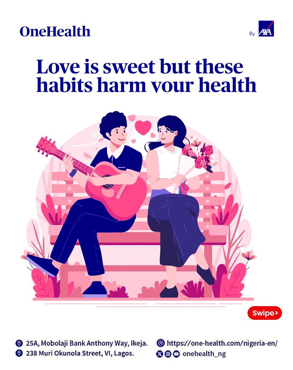 OneHealth_ng's tweet photo. We’re still in the season of love ❤️ and while love is sweet, some habits can harm your health.

Sharing medications or ignoring symptoms like chest pain can increase your risk of illness.

Love wisely. Protect your health.

#OneHealthMedicalCenter #OneHealth #HealthyHabits https://t.co/kfBouCdwpp