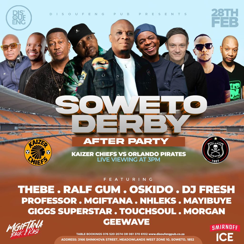 X2 R100 OTT vouchers or X2 R100 ewallet

💜 Like 

🔄 Repost

💬 Comment with any image along with: 

Bassie  
Oskido 
#HighEnergyPoolFriday 
#SowetoDerbyAfterParty