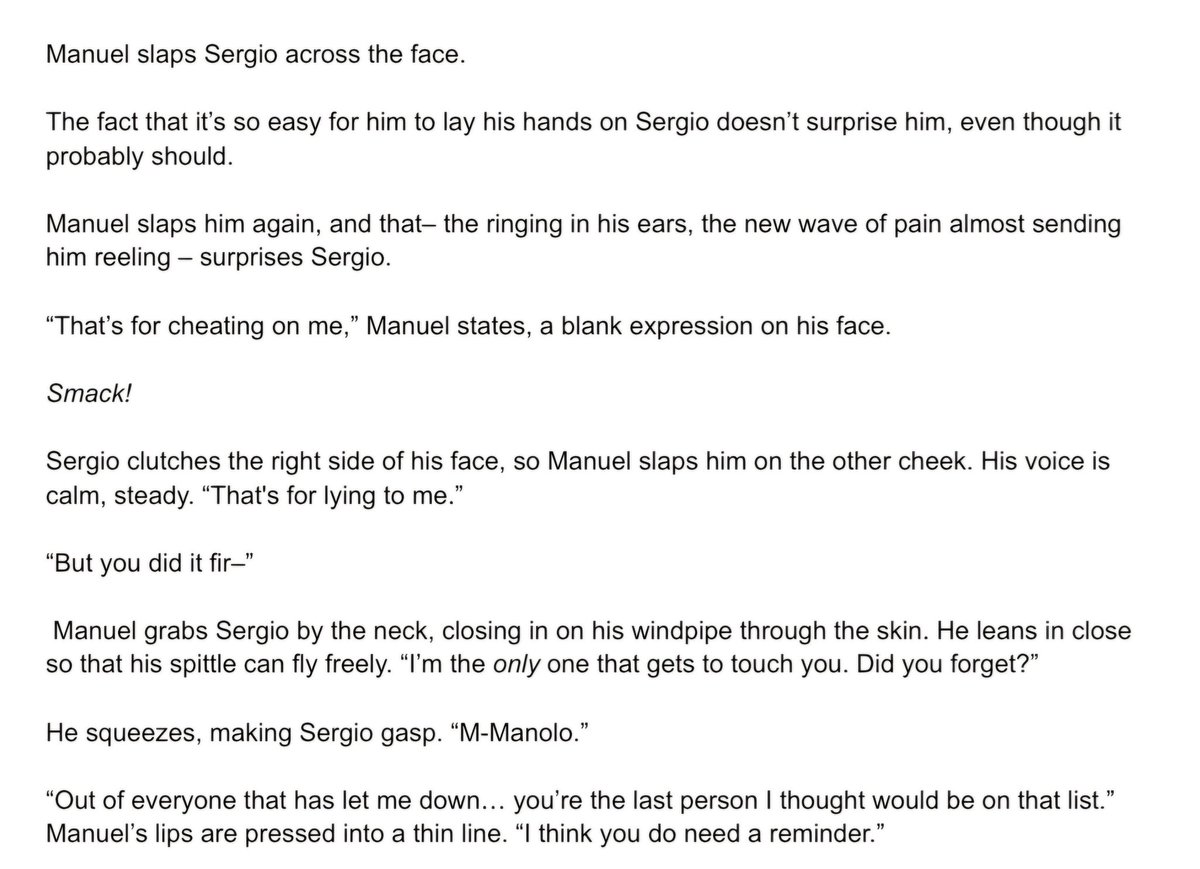 cw // dv (i think you can consider this dv)

update on mutual cheating fic ... mlq taking his anger out on serging