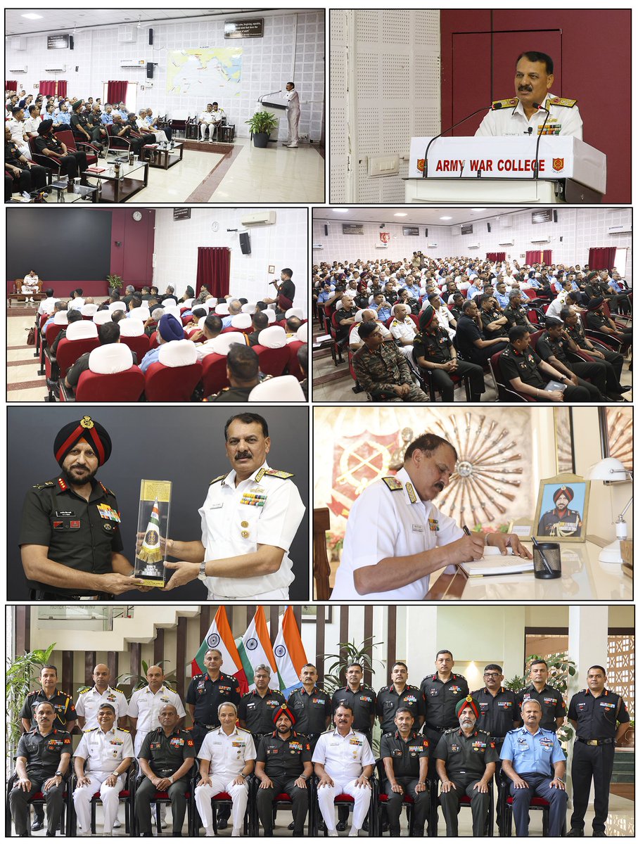 Adm Dinesh K Tripathi, #CNS addressed officers of the Joint Higher Command Course on “Inflections in the Indo-Pacific: Indian Navy Navigating the Change and Shaping Outcomes at Sea” at #ArmyWarCollege, Mhow #24Feb 26, as part of the JOCAP-26.

#CNS described the #IndoPacific as