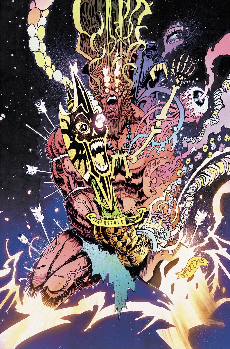 Out today! Bone-crunchin cosmic madness! My variant cover for issue 2 of the new BARBARIC: THE LONG DEATH from the homies at <a href="/thevaultcomics/">Vault Comics</a>! Magic color funk on this baby by @spicercolor ⚡️⚡️⚡️
💀💀💀