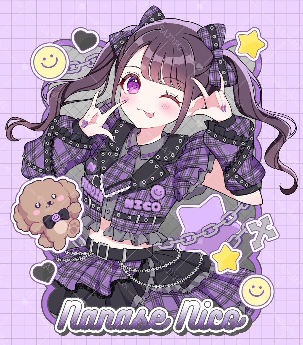 emeraldgreen_05's tweet photo. 【work】 
TENRIN/七瀬にこ様の生誕イベントにて使用されたイラストを制作させていただきました🐶💜 https://t.co/hgj2OR4BFD