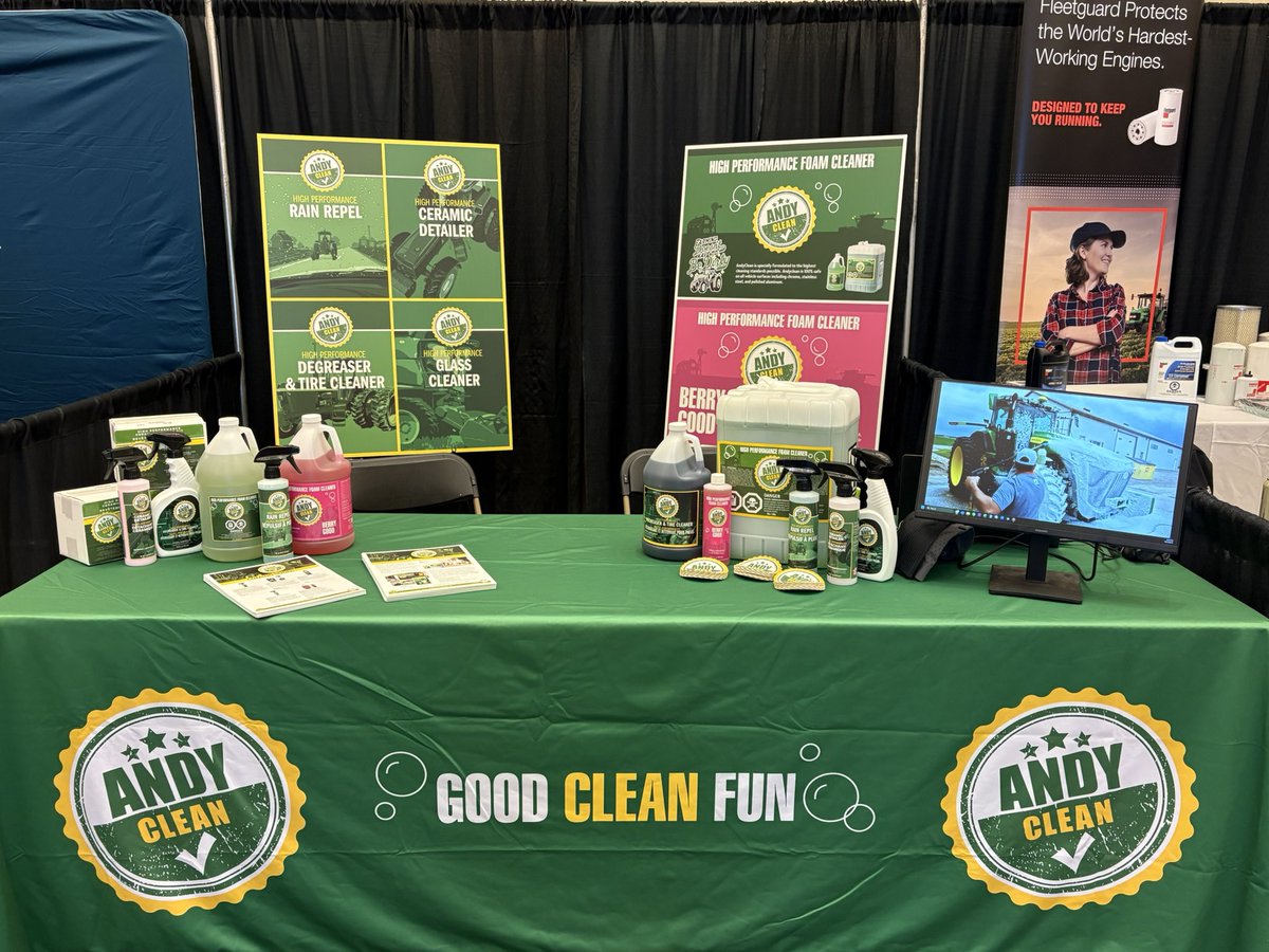 apasztor82's tweet photo. We’ve have a really exciting announcement!!!! Along with @JohnDeere you can now find #Andyclean products available thru @FBNFarmers !!!!! Super excited to work with @charlesbaron and the great folks here at FBN, can’t say enough good things about the awesome folks on his team!! I also really wanna thank everyone out there who helped build our Brand to where it is today, none of this would have been possible without your support, on behalf of everyone at Andyclean, THANK YOU!!! 💚💛👍✅ PS we also have some new products coming that I’m really proud of!!!