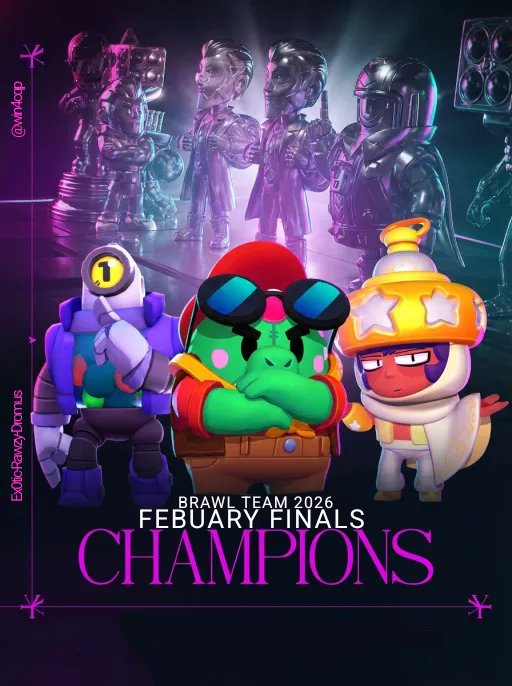cheqipateam's tweet photo. CHAMPION @Brawl_teams FEBRUARY 2026 (elle a un peu de ping l'affiche mais elle est là) https://t.co/DU7JTJ7cf4