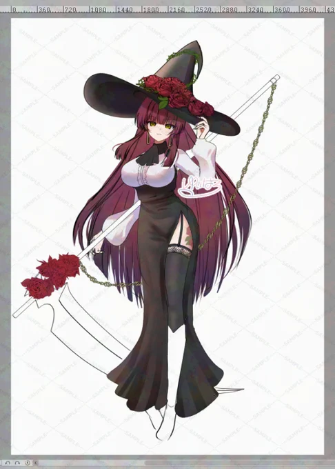 魔女帽子だけど鎌持ってるお姉さん