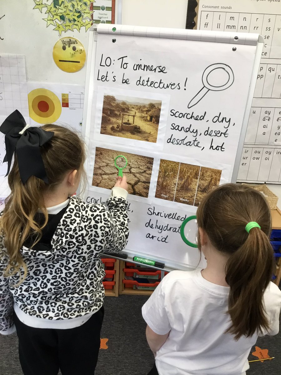 BentleyWestWS2's tweet image. Year 2 have enjoyed immersing themselves into their new text to inspire writing ~ Lila and the secret of rain. We were being detectives using our inference skills to explore the story setting and what the problem would be for the character, Lila. #BWWriting
