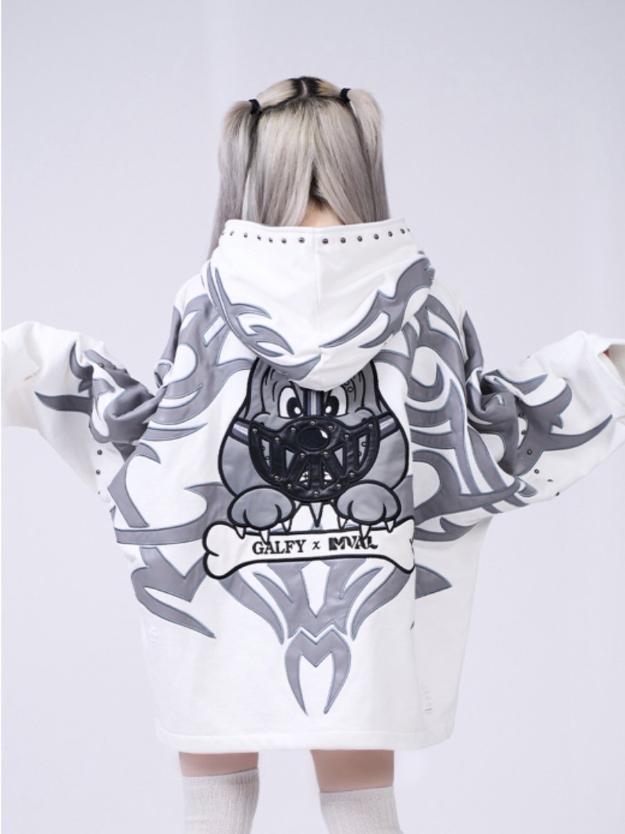 🩶IMVAL×GALFY🤍 Bondage Dog Hoodie