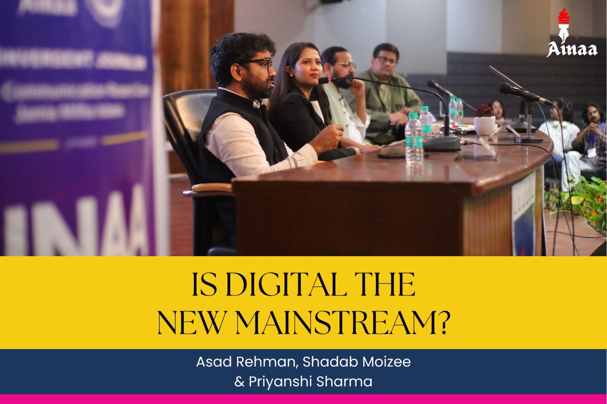 ainaa_macj's tweet photo. As panelists for the session “Is Digital the new Mainstream”, @Priyanshi50, @asad1_rehman and @shadabmoizee explored how digital platforms are reshaping newsrooms, redefining audiences, and challenging legacy media structures.

#AINAA2026 #Journalism #Media #JamiaMilliaIslamia https://t.co/D5ygOgChdg