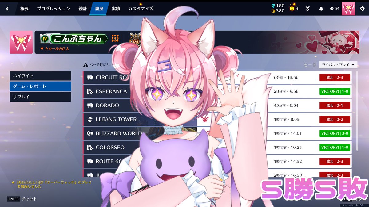 応援ありがとうございましたー！！！ 今日は5勝5敗でした！ まずは