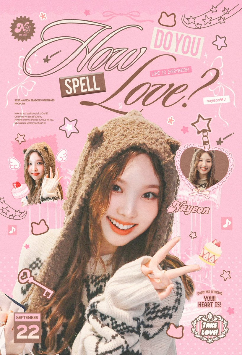 2026 SSGT for NAYEON ⓒ 𝐧𝐲

𝙃𝙤𝙬 𝘿𝙤 𝙔𝙤𝙪 𝙎𝙥𝙚𝙡𝙡 𝙇𝙤𝙫𝙚?

* RT 추첨 3분께 시즌그리팅을 보내드립니다.
* 국내 주소 한정
* NOT FOR SALE

#나연 #NAYEON #ナヨン #트와이스 #TWICE
