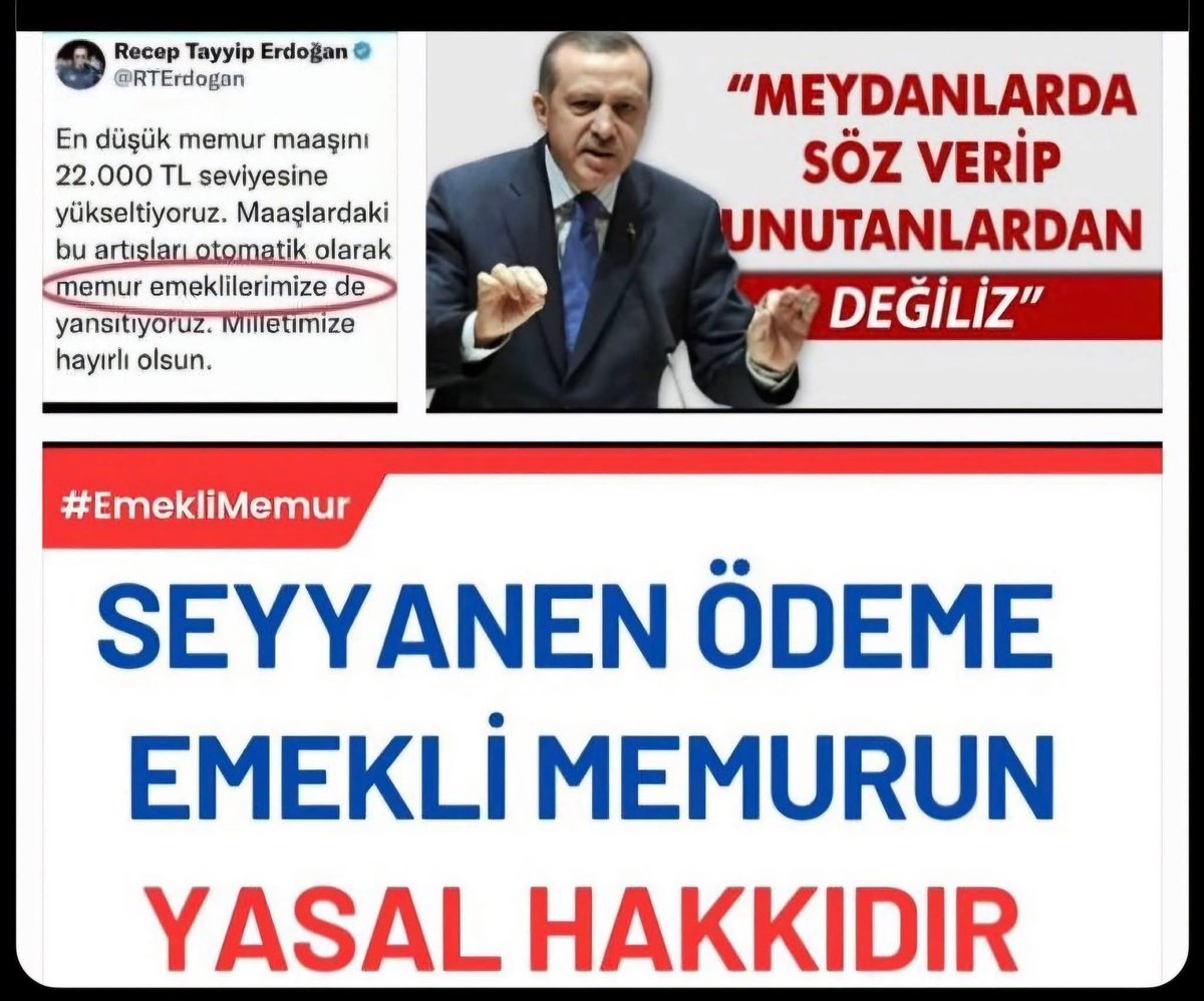 <a href="/samiltayyar27/">Şamil Tayyar</a> Sandık gelince görürüz Şamil Tayyar.
Hani erken emeklilik yok diyordu. Verdi.
Bedelli askerlik yok diyordu. Verdi.
Sandık bir gelsin. Emekli memura seyyanen bile verir AKP.
Çünkü seçimi kaybettiklerinde kaybedecek çok şeyleri var.