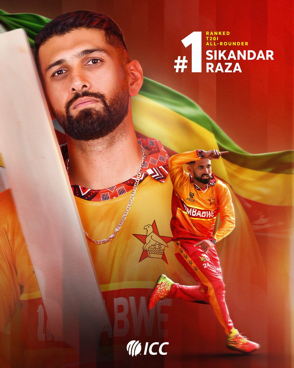 Back on 🔝

Amidst a memorable #T20WorldCup for Zimbabwe, captain Sikandar Raza reclaims the No.1 spot in the ICC Men’s T20I all-rounder rankings 👏

More here ➡️ icc-cricket.com/tournaments/me…
