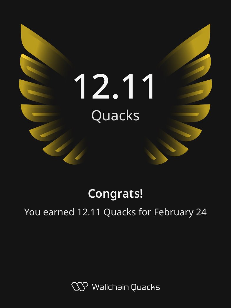 gQuacks

Just earned 12.11 Quacks on <a href="/wallchain/">Wallchain Quacks</a> in one day 

Turn insights into rewards and climb the leaderboard

Use my referral link – quacks.app/?ref=Tinweb_3

Accumulating Quack points every day is a win.

Stay consistency, stay Quacks.