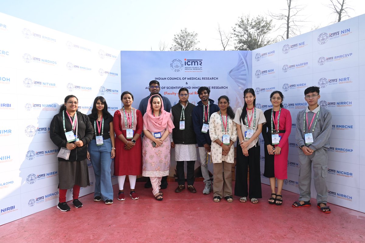 ICMR_RMRCSVP's tweet photo. PhD scholars from ICMR-RMRC, Sri Vijaya Puram actively participated in the SANVAD 2026 Conclave (19–21 Feb 2026) organized by Indian Council of Medical Research at ICMR-National Institute of Malaria Research, New Delhi
#weareicmr #icmrrmrcsvp #acsir #sanvad2026 #ICMR #phdscholars https://t.co/lTRXcYUCkY