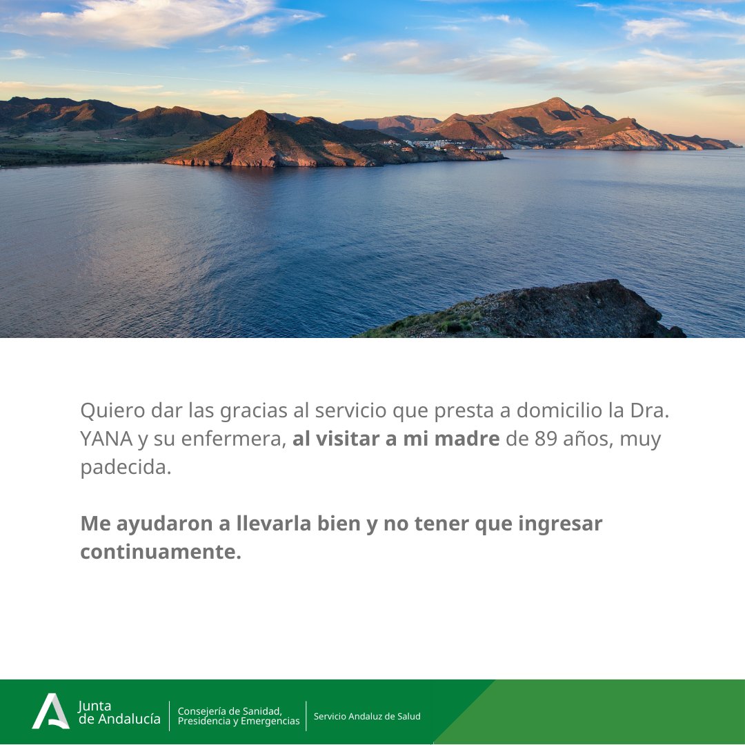 DAPAlmeria's tweet photo. Nuestra #Cartadeagradecimiento de la semana es para profesionales de la Unidad de Gestión Clínica Níjar:
#AtenciónPrimariatecuida
#Humanización https://t.co/6MIG5xMV3z