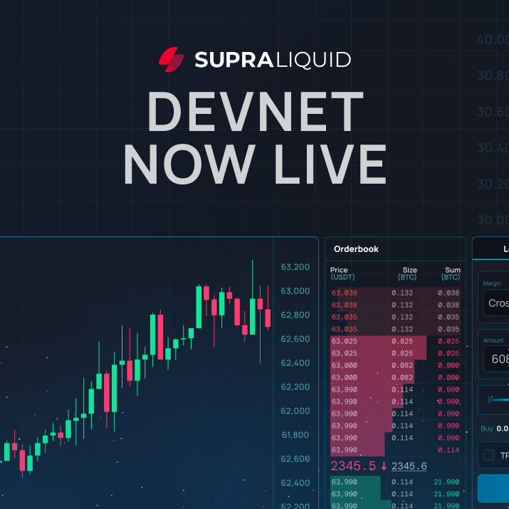 The wait is over.

Supraliquid devnet is live: the speed, the order book, the execution quality. All onchain. All yours to test.

We built it to go toe-to-toe with CEXs. Now let's prove it together.

Get in early. Push its limits. Tell us everything.

Try it now →