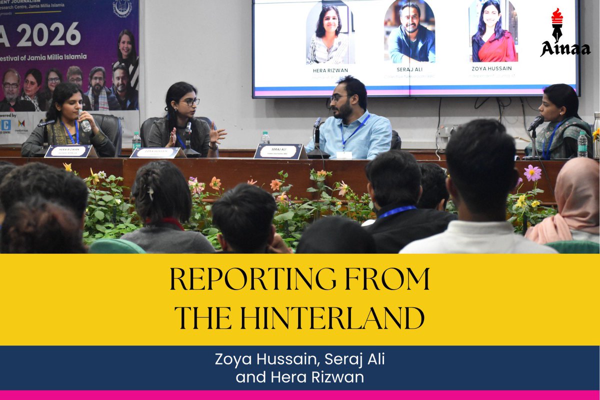 ainaa_macj's tweet photo. As panelists for the session “Reporting from the Hinterland”, @HeraRizwan1, @smserajali, and @Hizoyahussain shared personal insights and practical approaches to ground reporting discussing the unique challenges and the profound impact of journalism from the hinterland. https://t.co/PKnFxTDLOr