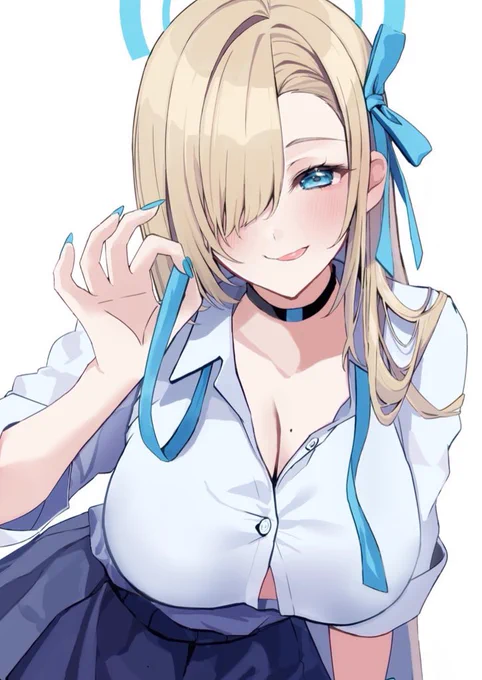 「んー?顔赤いよ?もしかして、アスナにドキドキしてる?」 #ブルアカ #BlueArchive