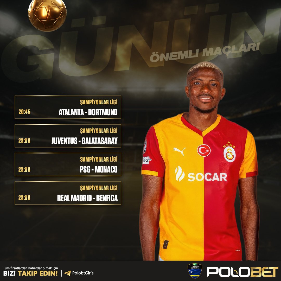 🏆Şampiyonlar Ligi'nde efsane bir gece bizi bekliyor‼️Temsilcimiz Galatasaray, Juventus deplasmanında destan yazmak için Torino'da sahne alıyor.

🔥Yeni üyelerimize özel 250 TL Deneme Freebet ile sahanın hakimi sen ol.

🔗Giriş: plbt.site/plbtd

#BugünGünlerdenGALATASARAY