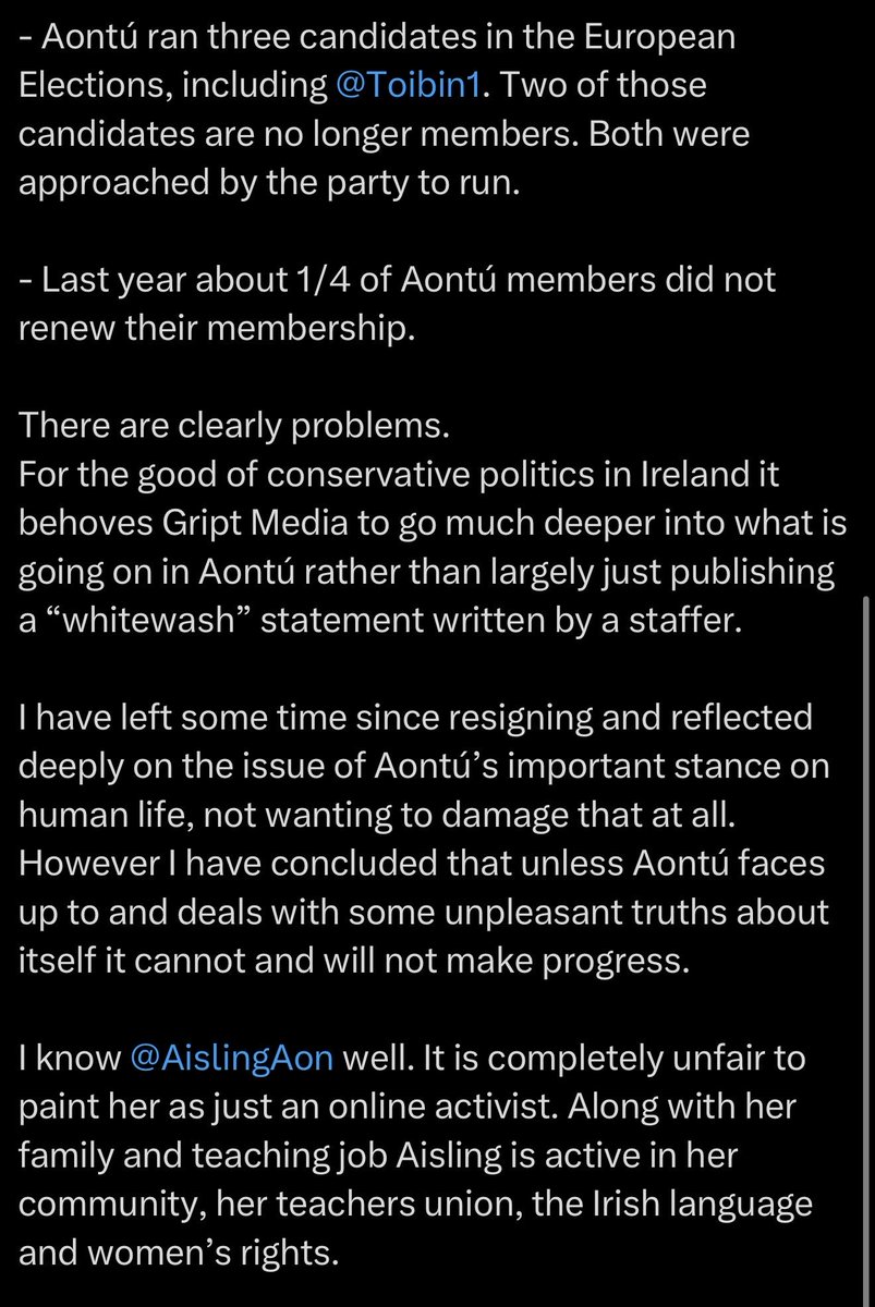 Aontu is collapsing from the inside due to poor leadership who has been pandering to people who hate the party and its members. 

Aontu has publicly lost 2 rising young stars in recent times.

It’s now come to light that Aontu has lost 6 Ard Comhairle in 5 months and 25% of