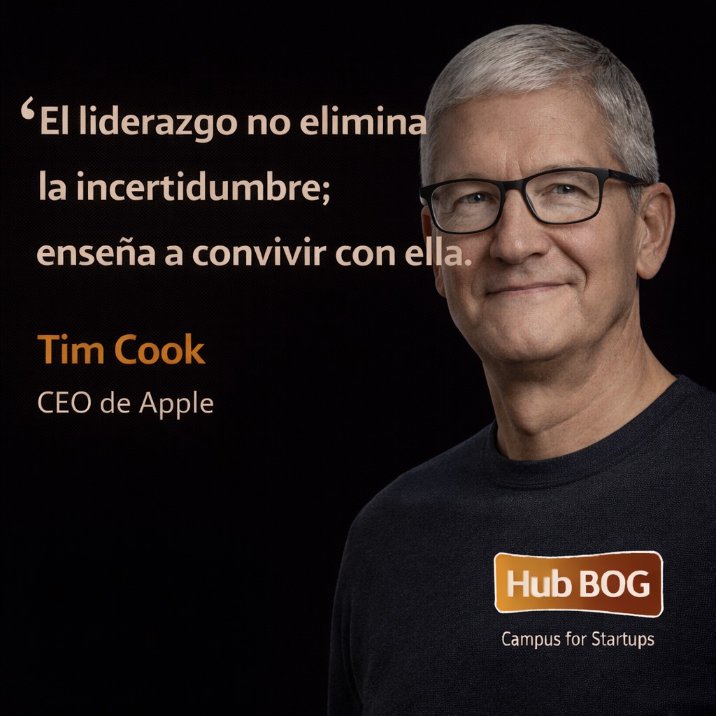 #FraseDelDía "El liderazgo no elimina la incertidumbre; enseña a convivir con ella.", Tim Cook, CEO de Apple

Conoce más acerca de casos de éxito empresarial con Inteligencia Artificial, en los eventos de esta semana: hubbog.com/talleres-y-eve…