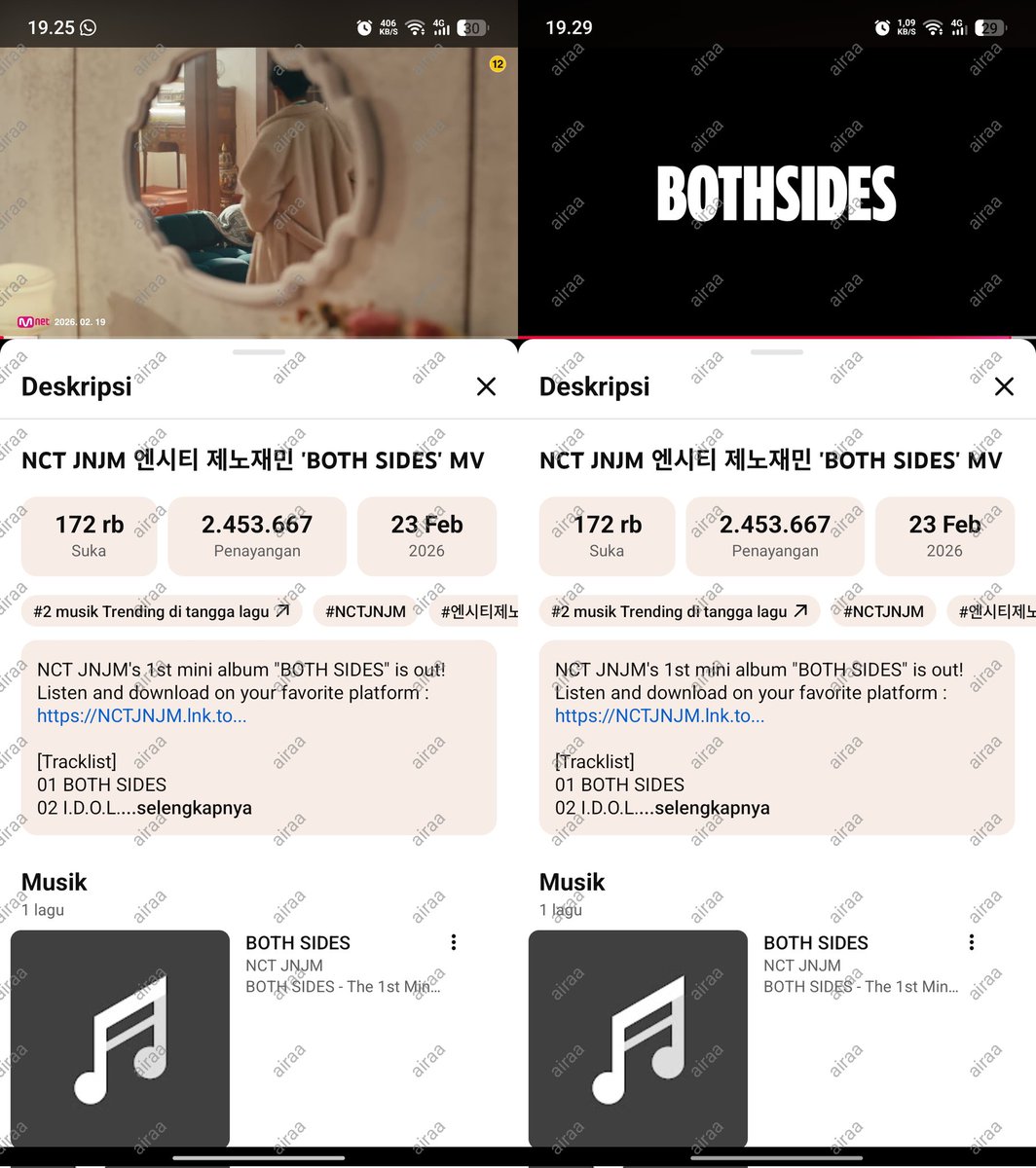 —★ BOTH SIDES STREAMING PARTY ★—

🎬 NCT JNJM 엔시티 제노재민 'BOTH SIDES' MV 
⛓️‍💥youtu.be/QWFIz75ad6I?si…

⛓️ DON'T BREAK THE CHAIN! ⛓️ 

special tags : <a href="/jaeminieaw/">nana BOTH SIDES NCTJNJM🐇</a> <a href="/sakuyasmom/">noora</a> <a href="/warkopjeno/">elle 🍏</a> <a href="/jpa_cakes/">★★ 𝑱𝑰𝑷𝑨 ★★</a>

NCT JNJM ERA BEGINS
#JNJM_BOTHSIDES
#NCTJNJM_데뷔팬_할사람