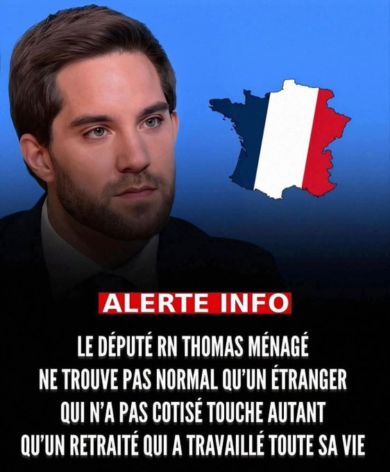Étranger ou né sous nos drapeaux, le problème est le même : des parasites qui n'ont jamais transpiré touchent autant que nos vieux qui ont usé leur santé à l'usine. Ce système de retraite est une insulte à la France qui travaille.