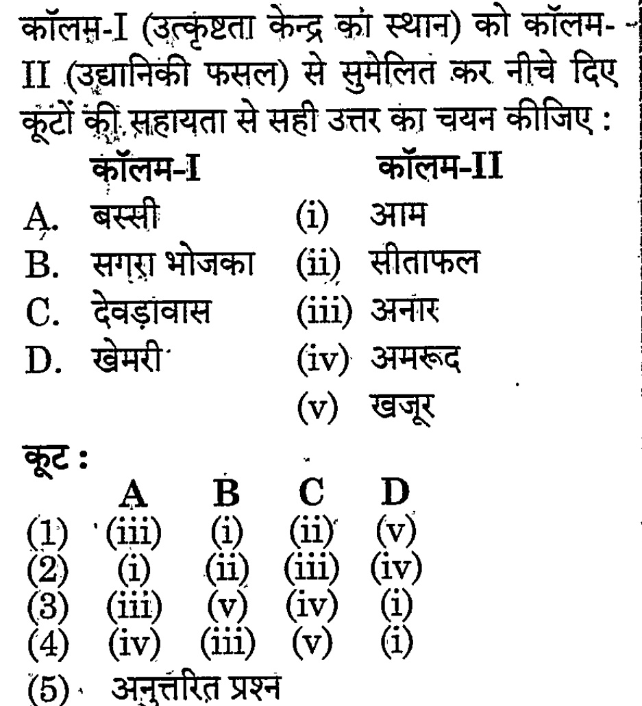 ashishshirra15's tweet photo. Q.1 RAS Pre में पूछा गया एक और महत्वपूर्ण सवाल! ✍️
क्या आप राजस्थान के इन 'उत्कृष्टता केंद्रों' (Centres of Excellence) को उनकी सही फसलों से सुमेलित कर सकते हैं?
अपना जवाब (1, 2, 3 या 4) नीचे कमेंट्स में बताएं! 👇
#RASPre #RPSC #RajasthanGK #CentresOfExcellence #ExamPrep #Rajasthan