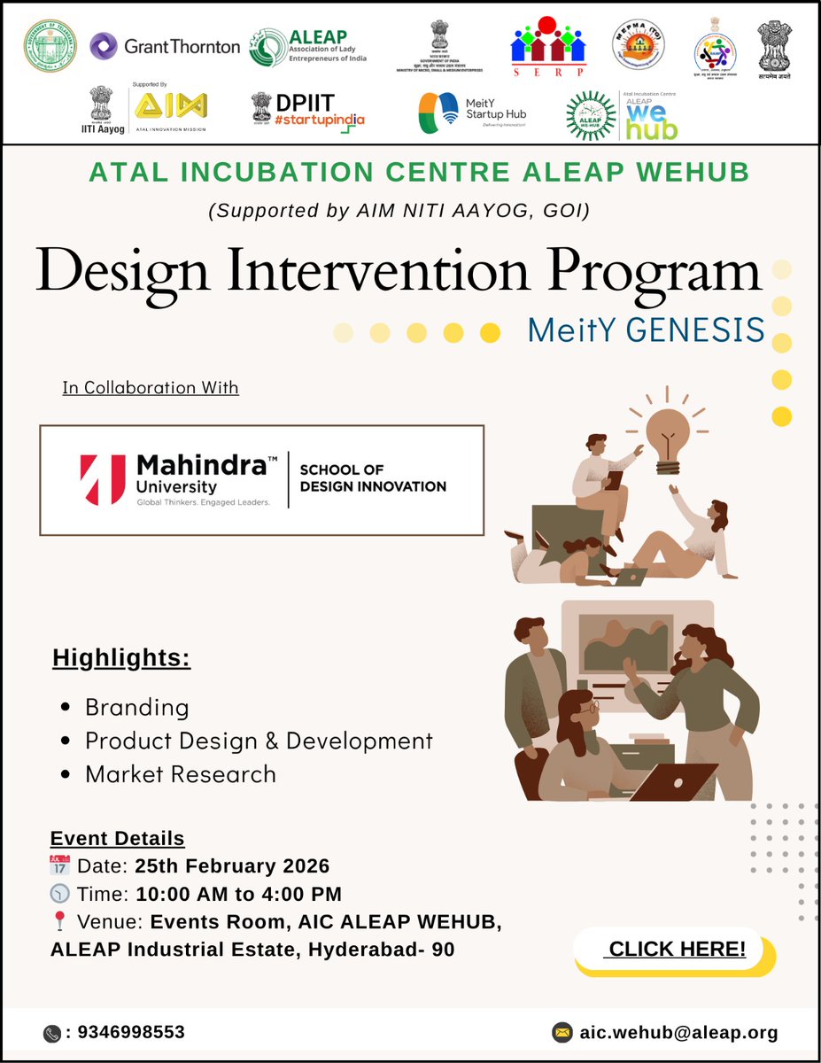 Atal Incubation Centre ALEAP We-Hub tweet media