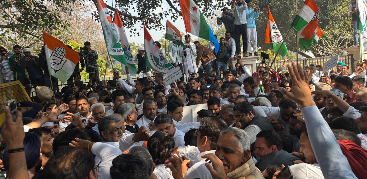 कांग्रेस पार्टी द्वारा मनरेगा बचाओ संग्राम,चंडीगढ़ में।