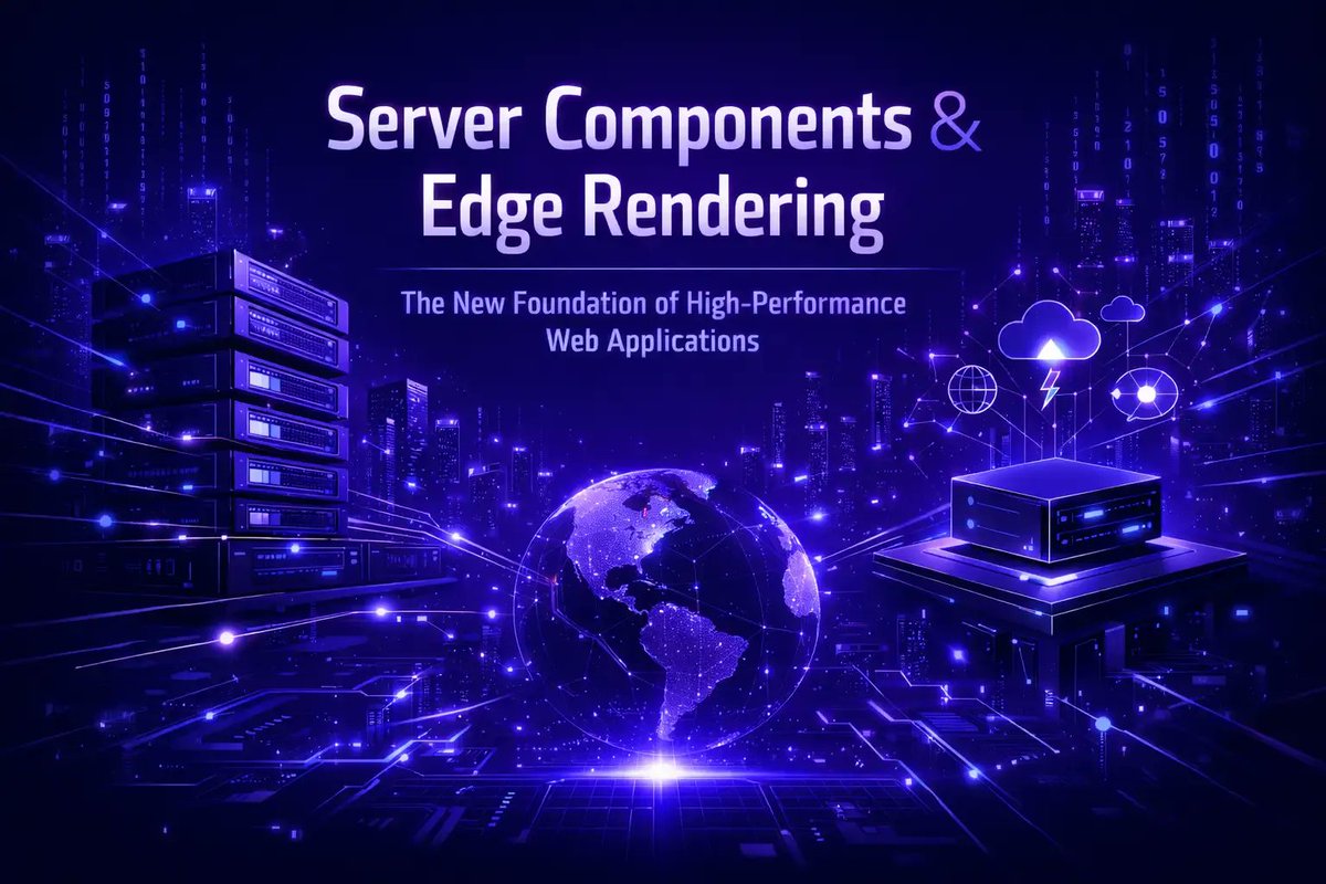 dflow_sh's tweet photo. Server Components + Edge Rendering ⚡

Render data on the server, ship less JS, run closer to users.
RSC removes client waterfalls.
Edge rendering cuts global latency.
The new baseline for modern web apps.

More 👇
 https://t.co/gsuKJcLeor

#React #EdgeComputing #WebPerformance https://t.co/VMZQLgGNcM