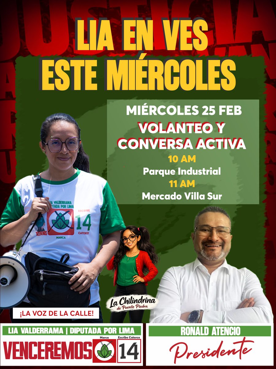 LiaValderrama's tweet photo. ❤️🔥#Hoy arrancamos nuestra visita a los distritos de #LimaSur
Allá vamos #VillaElSalvador ✌️ Por #lima 📝 #Catorce 14 #Venceremos
💪Si eres este distrito pujante y quieres unirte a nuestro equipo, aquí te dejo el link: https://t.co/oQdUoIzUMX https://t.co/YZdAFNehTM