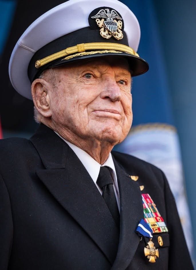 Arkypatriot's tweet image. An American hero, Royce Williams

Back in the Korean War, this hero took on a swarm of Soviet MiG fighters in a classified dogfight, downing four of them single-handedly while flying his F9F Panther. 

His exploits were kept secret for decades due to Cold War tensions, but now