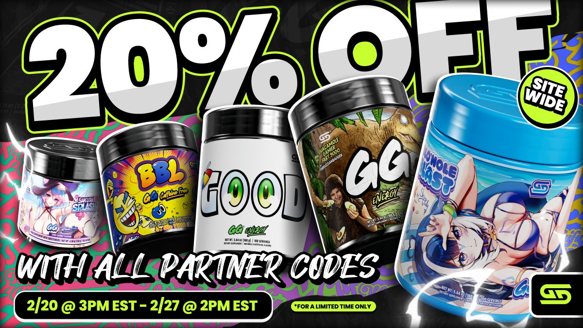 Z10esports's tweet photo. THIS IS NOT A DRILL. What’s the easiest way to make this week 20 times better? 

Not 5. Not 10. Oh no boy. 

Until THE END OF THE WEEK, you can grab a 20% discount off all GamerSupps orders!
Stock up on life juice, get your favorite creator flavor, killer AFK products, merch… 
You name it, 20% off. 

Link in comment 👇
