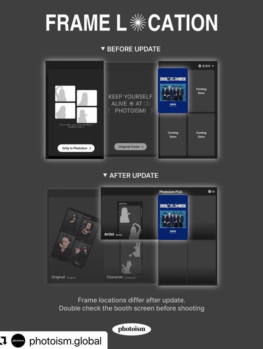 MYMoaCrew's tweet photo. Instagram | #TOMORROW_X_TOGETHER | @/photoism_my | 26.02.2026

💬 PHOTOism with TXT ARTIST OPEN FRAME

🗓 27.02.2027 (until notice end)
📍 All Photoism stores

#MalaysianMOA #TOMORROW_X_TOGETHER
@TXT_bighit @TXT_members

🎬 https://t.co/0l6PQQWpFx https://t.co/rhDpehF3WQ