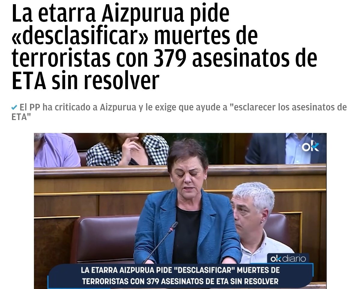 La etarra Aizpurua:
"Las familias de los etarras tienen derechos a saber la verdad"

Oye sinvergüenza, y las familias de las 379 víctimas que vosotros masacrasteis ¿no tienen derechos al saber la verdad?
¡Sois escoria!