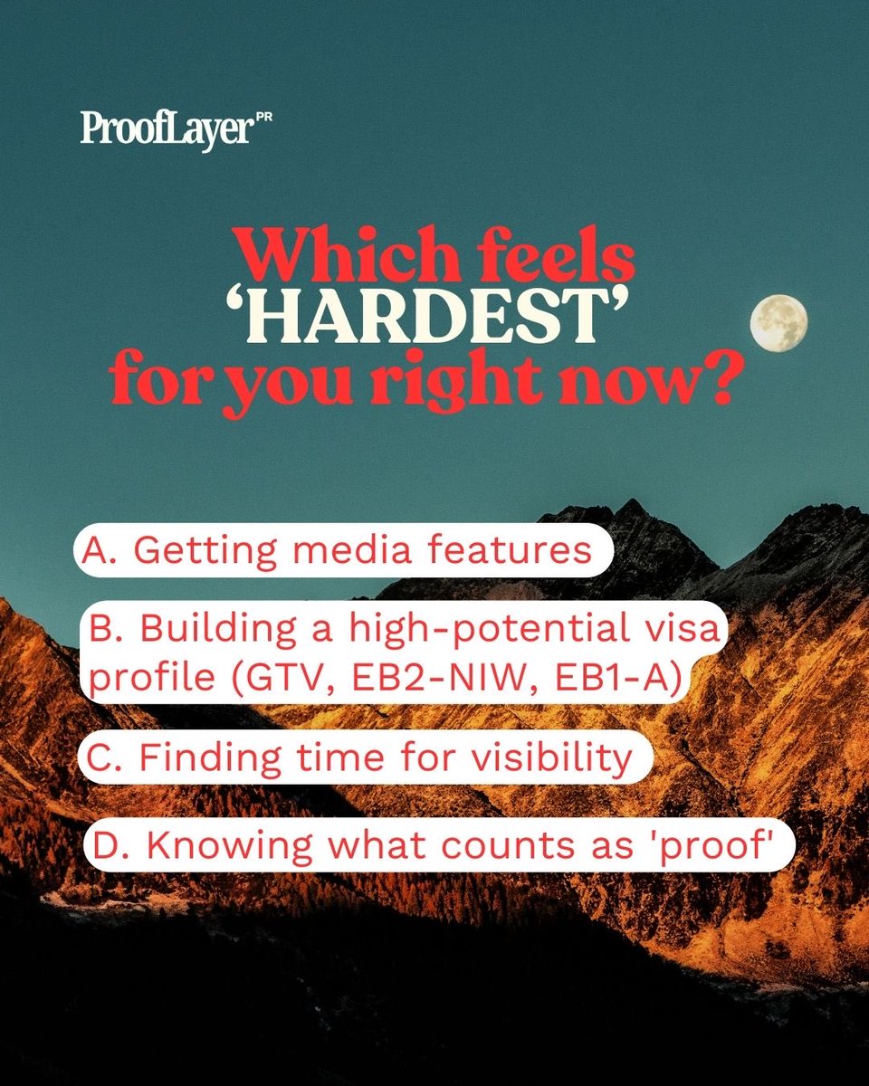 prooflayerpr's tweet photo. Drop your letter π Weβre building content around your biggest block.
Follow @ProofLayerPR #BeSeenWithoutShouting #EB1A #MediaVisibility https://t.co/038TsOF17O