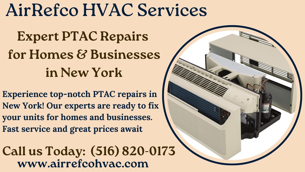 airrefco's tweet photo. Experience top-notch PTAC repairs in New York! Our experts are ready to fix your units for homes and businesses. Fast service and great prices await. Call us Today: (516) 820-0173 or visit: https://t.co/QM0l6q8c0a
#PTAC #PTAC_NYC #ptac_newyork #ptac_maintenance #Ptac_sales_nyc https://t.co/ISLl3wEIWW