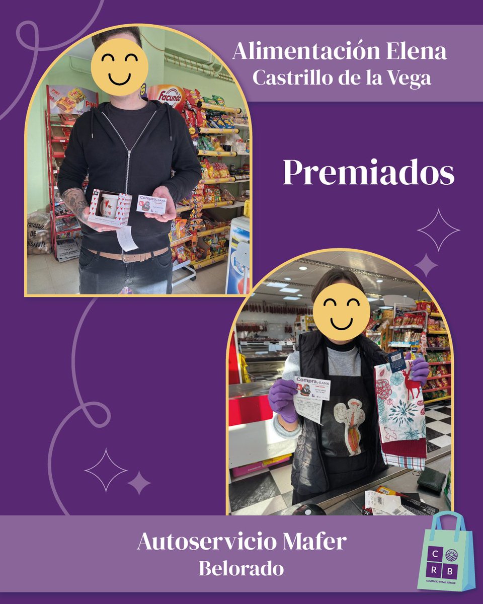 ComercioRural's tweet photo. ¡Ya hemos empezado a repartir los primeros premios del Compra y Gana! 🎁💜

#compraygana #comercioruralburgos #provinciaburgos #diputaciondeburgos #BurgosRural #ComercioLocal #CompraLocal https://t.co/tFSTiBVfBv