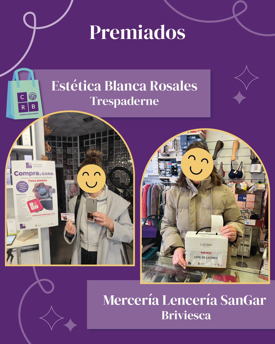 ComercioRural's tweet photo. ¡Ya hemos empezado a repartir los primeros premios del Compra y Gana! 🎁💜

#compraygana #comercioruralburgos #provinciaburgos #diputaciondeburgos #BurgosRural #ComercioLocal #CompraLocal https://t.co/tFSTiBVfBv