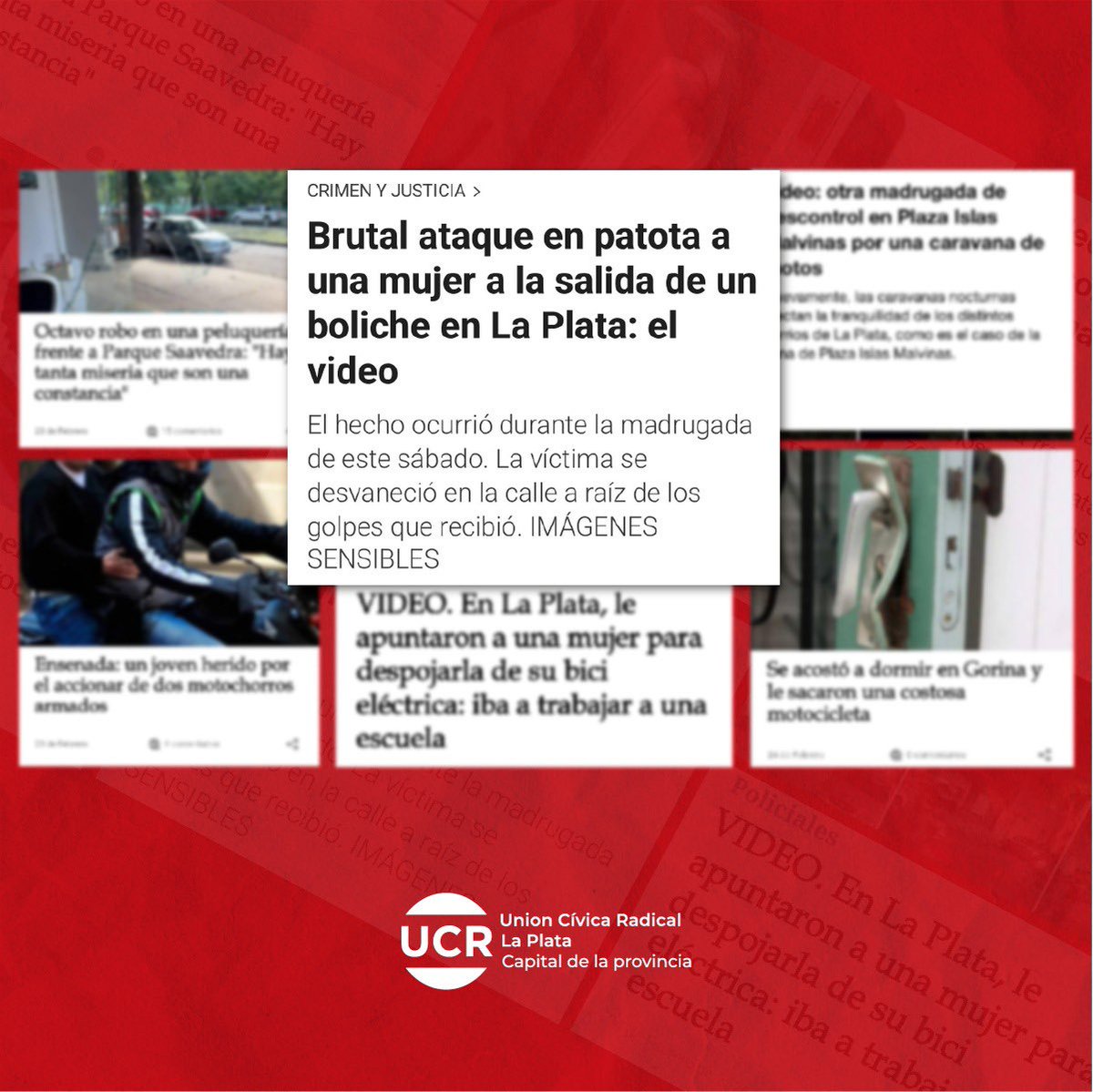 Es profundamente triste que los platenses perdamos nuestra tranquilidad y que, poco a poco, el miedo gane la calle. Lo que pasó esta semana en el centro no es un hecho aislado, es una muestra más de la ausencia de políticas de seguridad que atraviesa La Plata.

Lo venimos